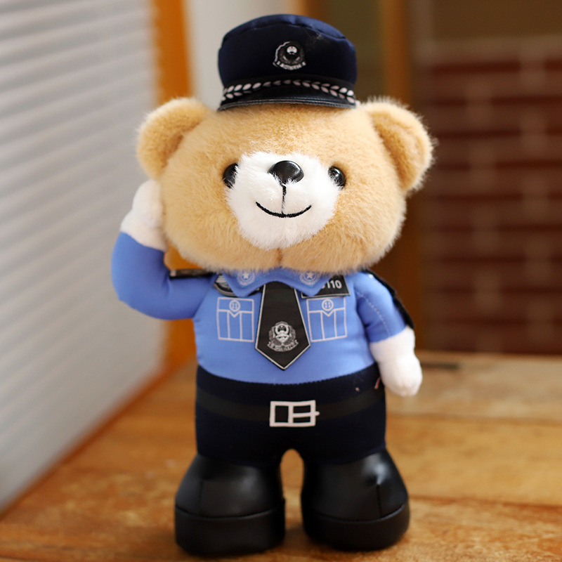 Uniforme de policía de emergencia de bomberos de policía Teddy Bear muñeca Jewel muñeca juguete de peluche regalo