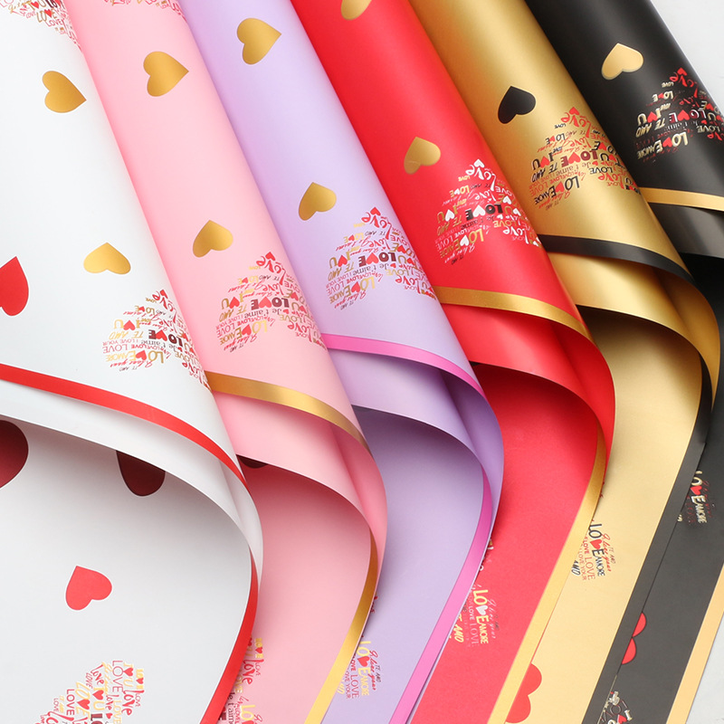 Huaxi amor lleno de flores papel de embalaje amor marco diy regalo ramo de flores materiales de florista
