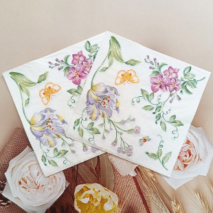 [in stock] New color printed napkin flower tissue party paper cross-border AliExpress hot sale