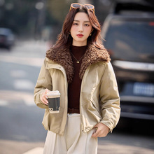仿羊羔毛短外套女2025冬季新款洋气小个子加厚保暖女式棉衣OU6917