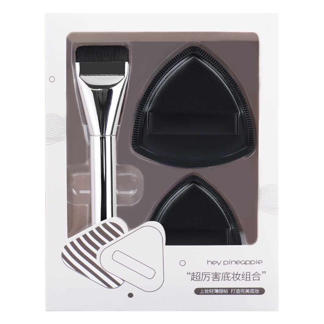 Negro piña puff cojín de aire algodón de azúcar Fundación líquido especial húmedo y seco de doble uso super suave no comer polvo maquillaje belleza huevo