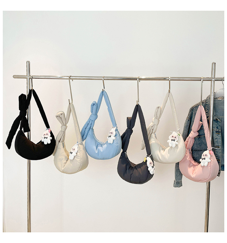 165g Weight Polyester Cotton Lining Material Sewing Thread Fashion Element Zipper Closure Type Single Shoulder Strap Strap Type Crossbody Bag Bags Type Daily, Street Occasion Nylon Material Solid Color Pattern All Seasons Season Women's Gender Basic, Classic Style Style Dumpling Shape Shape Medium Size Women's Medium Nylon Solid Color Basic Classic Style Sewing Thread Dumpling Shape Zipper Crossbody Bag 35