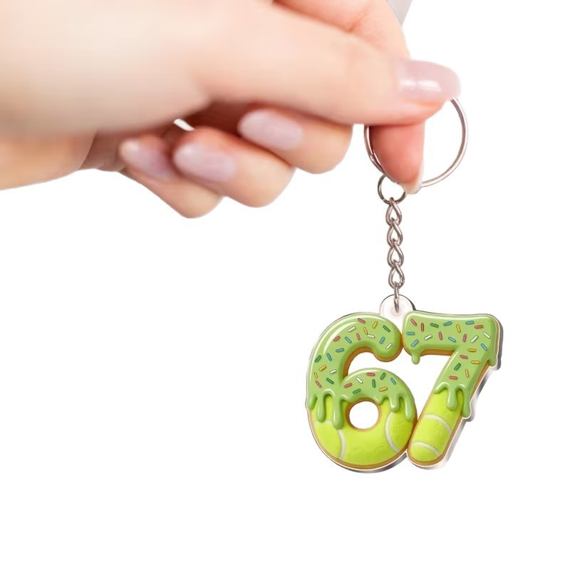 Colgante transfronterizo 2D plano creativo llavero acrílico fútbol béisbol baloncesto rugby voleibol simple 67 claves