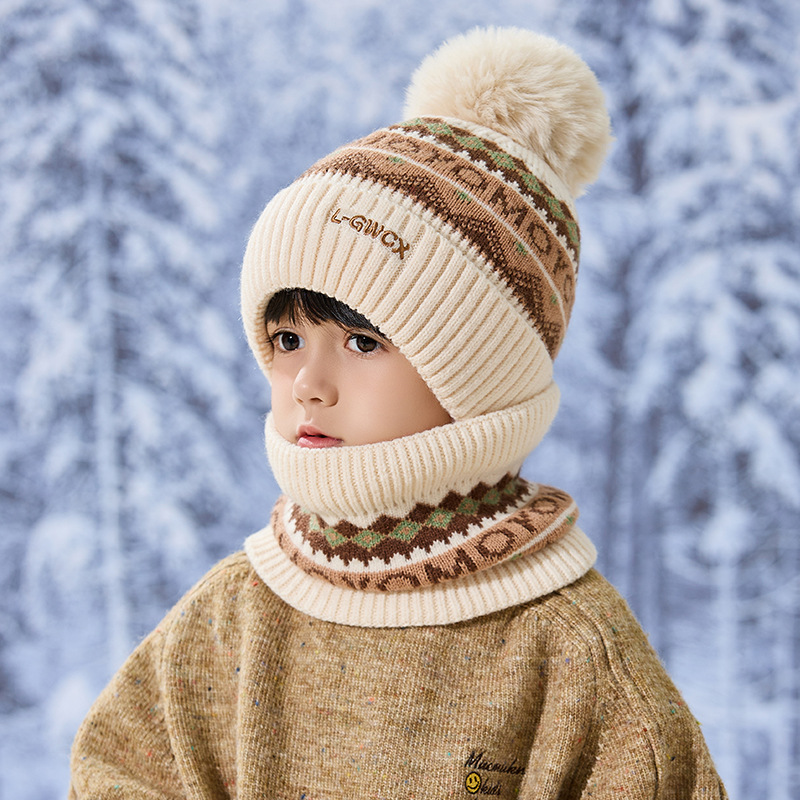 Sombreros de lana para niños, niñas y niñas, cuello de otoño y invierno, sombreros de punto cálidos azules, sombreros de cuello para bebés a prueba de viento image 8