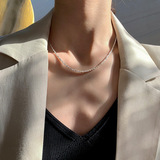 Ожерелье, цепочка до ключиц из нержавеющей стали, легкий роскошный стиль, не выцветает
