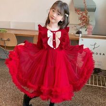 2025新款春季蓬蓬裙中大童洋气春款女童连衣裙网纱童装儿童公主裙