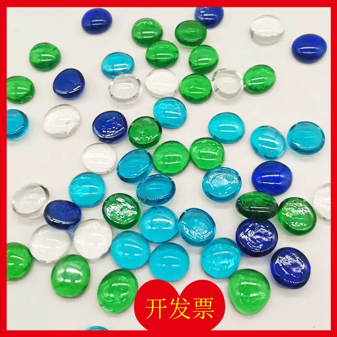 Стеклянные плоские бусины напрямую, розовые, зеленые, светло-голубые, с цветными плоскими бусинами, 12-14 мм, 17-19 мм, 28-32 мм, шарики