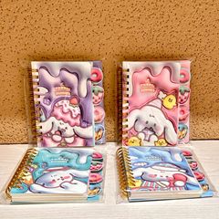 漫画の長い耳のウサギの100kの線の輪の本のかわいい手帳の学生の高い顔の値の箔押しのページのノートの日記帳