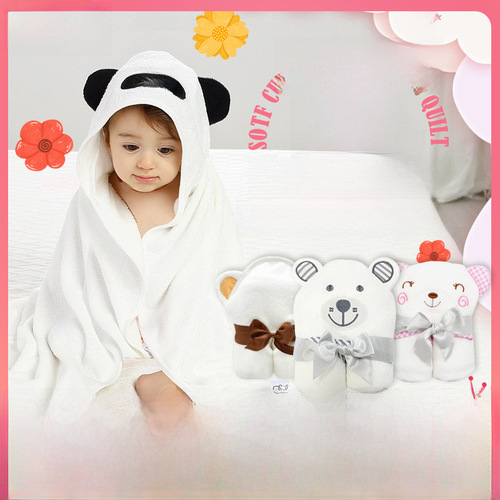 Spring foreign trade baby bath towel blanket A-class bamboo fiber swaddling blanket newborn baby bath robe cape