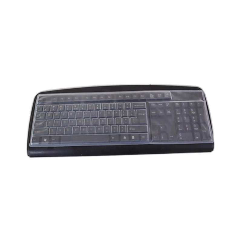 Protective Silicone Keyboard Cover, Transparent, 44.5×13×0.5 cm, Washable