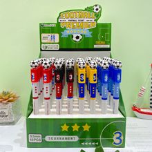 新款文创热血足球转转中性笔高颜值创意潮玩黑色水笔带旋转比分