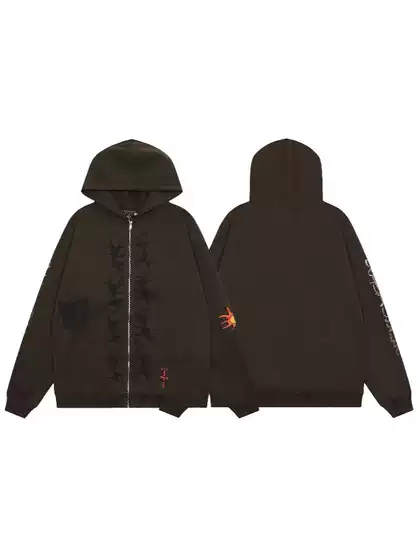 Wholesale Travis Scott Reverse Dog Zip-Up Hoodie