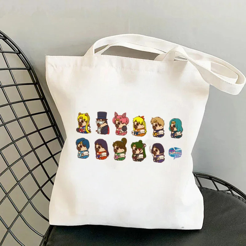 Comercio exterior Sailor Meow impresión Kawai bolsa Harjuku bolsa de compras damas lienzo bolsa de mano casual para niñas