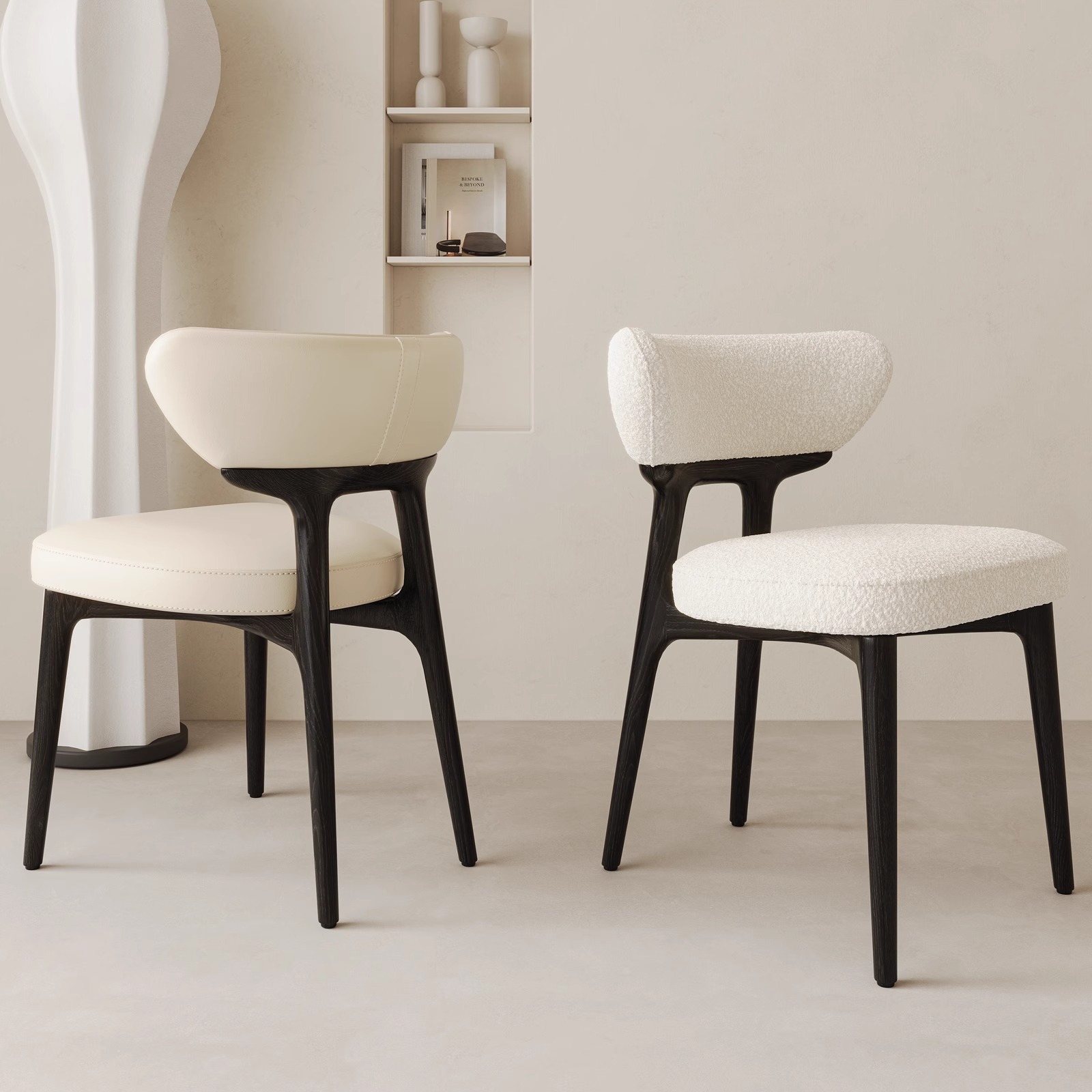 Silla de comedor de madera maciza Danfansi para el hogar Silla de fresno de cuero de diseño de estilo antiguo Silla de respaldo de apartamento pequeño simple