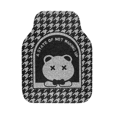 Universal Foot Pad: be cut silk ring mat - houndstooth-bear-front-foot-pad-single-piece