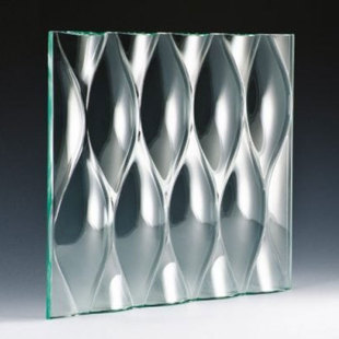 Can be customized manufacturers batch with 12cm water pattern tempered hot melt glass screen partition background wall glass art glass