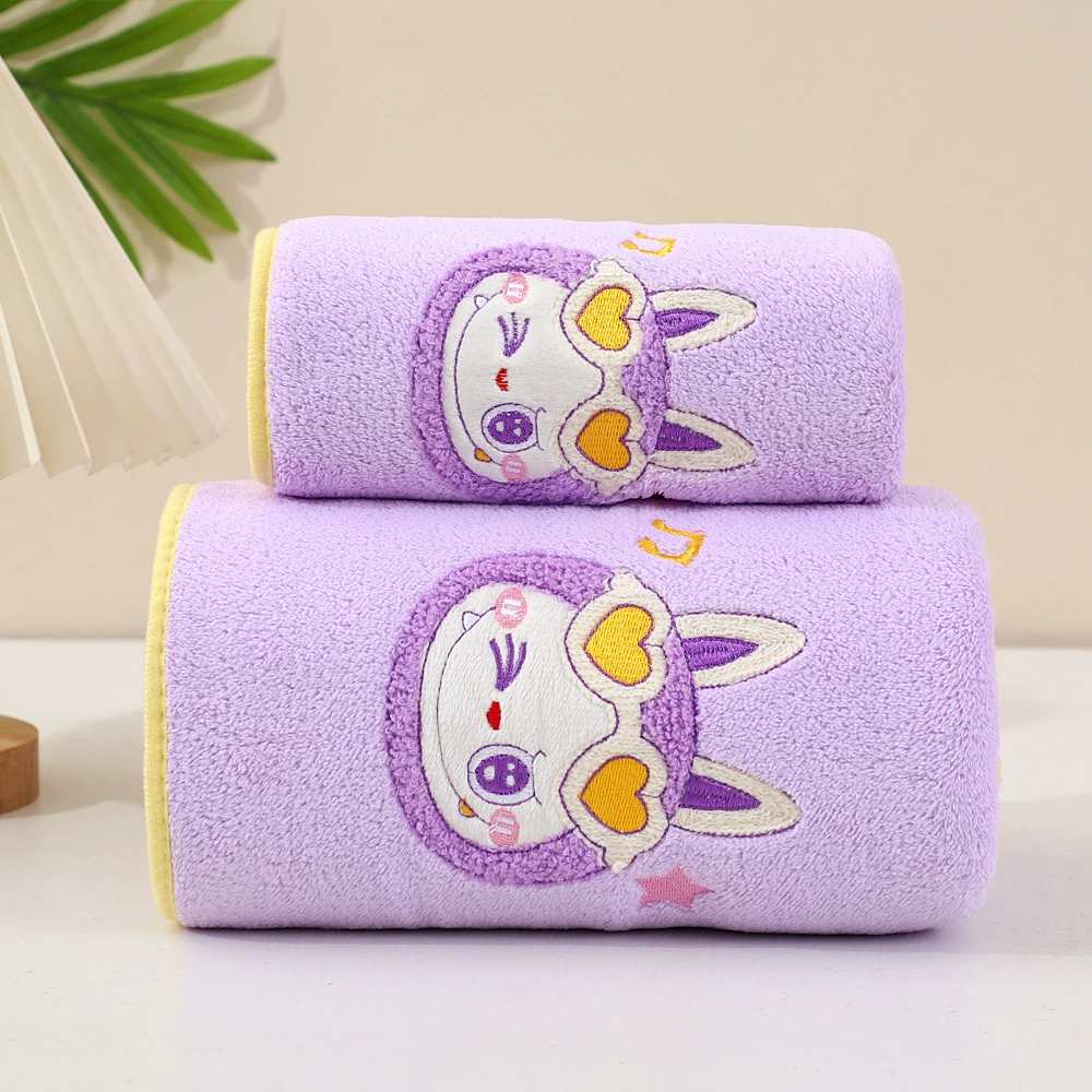 Коралловое полотенце с милым мультяшным рисунком, мягкое