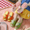 Demi-season slippers indoor, children's non-slip footwear, family style, cotton and linen