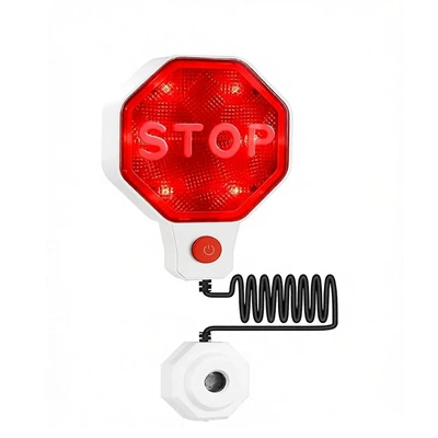 Adjustable garage parking sensor auxiliary device, with LED indicator light and dual-power rotary connector
