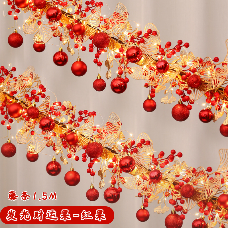 2024 decoración de Año Nuevo Festival de Primavera ambiente fu carácter colgante ratán Año Nuevo puerta colgante escalera barandilla diseño suministros