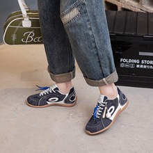 韩版真皮涡轮阿甘德训鞋女2025秋新款时尚百搭轻便透气休闲运动鞋