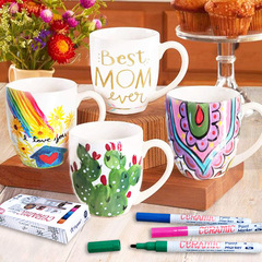 Cross-border ceramic color markers, glass bone china marker cups for painting graffiti, color-changing DIY special ceramic pens