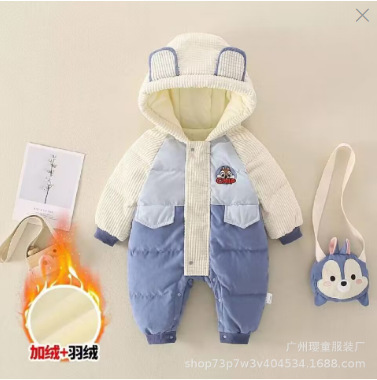 Children's winter velvet down jacket