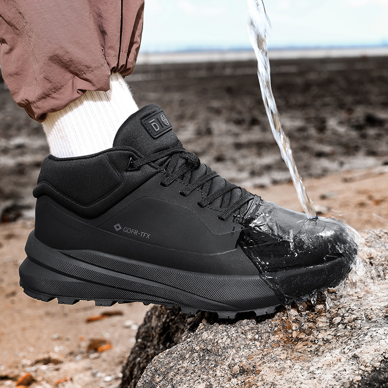 Brand Alternative Urban Outdoor Hiking Shoes for Men, Popular Live Broadcast Chinese Genuine Leather Waterproof Sports Shoes, Autumn and Winter Travel Shoes