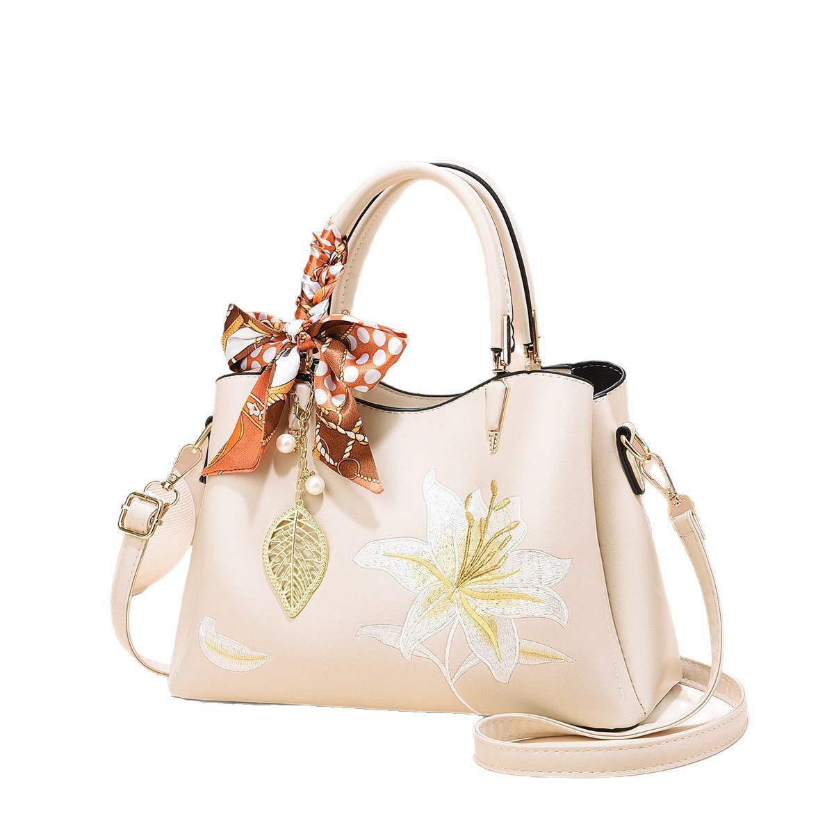 Regalo del Día de la Madre 2025 nuevo estilo de alta sensación de bordado bolso portátil bolso de moda para mujeres de mediana edad