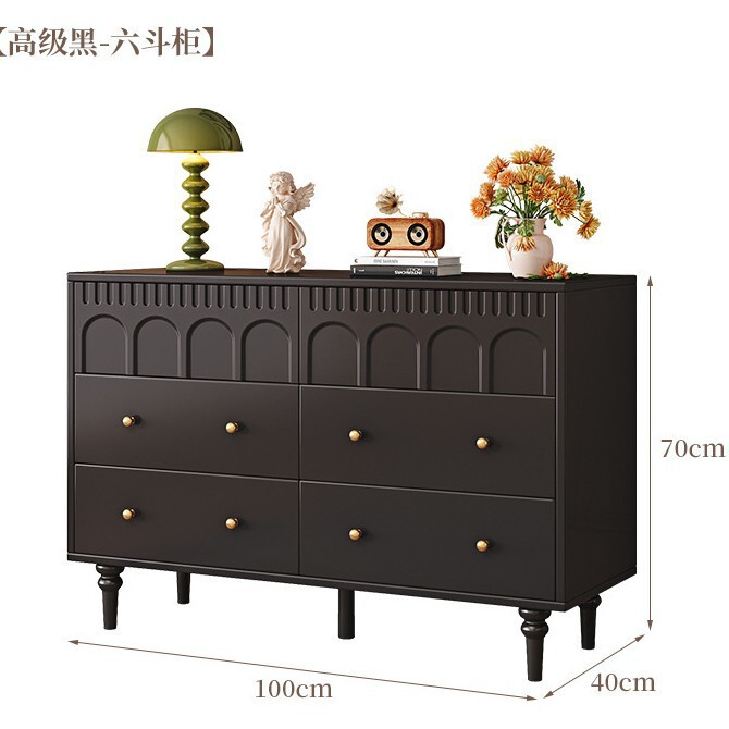 实木中古斗柜客厅靠墙置物柜储物柜简约收纳柜复古床尾柜六斗柜子|undefined