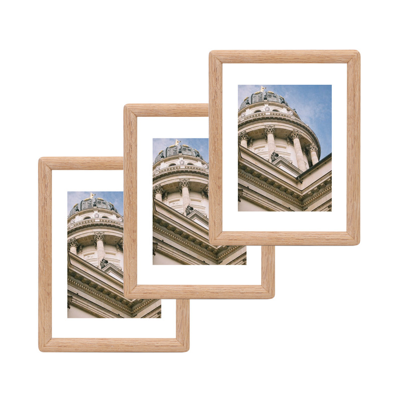 North American Oak Curved Solid Wood Photo Frame Display Stand Amazon Cross-Border Decorative Picture Frame 8X10 11x14inch Factory