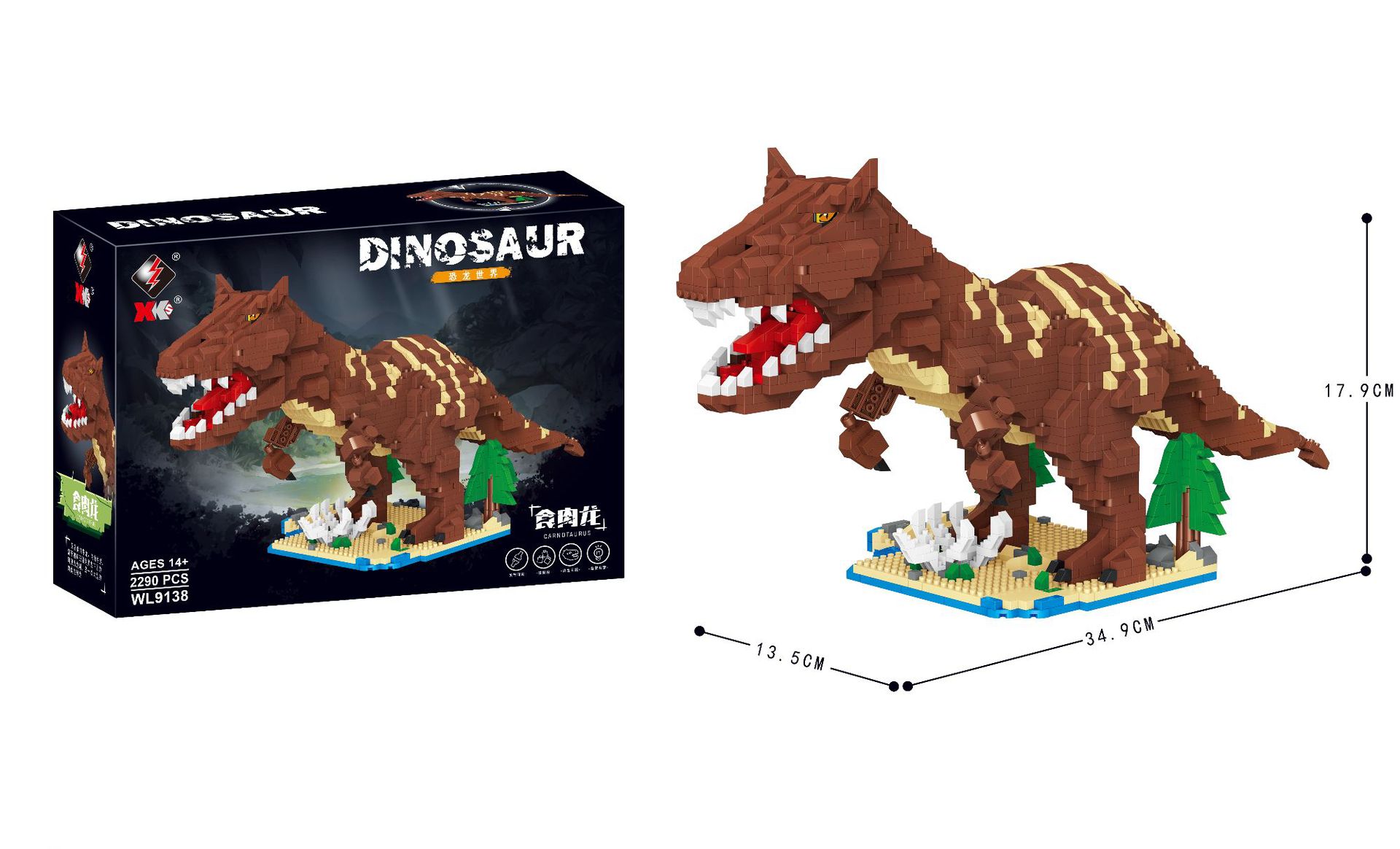 Weile WL9137-9142 creativo pequeña partícula bloques de construcción juguetes educativos creativos serie de dinosaurios entrega al por mayor