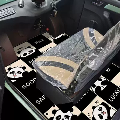 Universal Foot Pad – Crystal Velvet Car Floor Mats - panda-wishes-you-100140cm-cut-by-yourself
