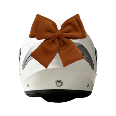 Helmet decorative bow accessory, Motosiklet dəbilqələri - bow-accessory-brown-color