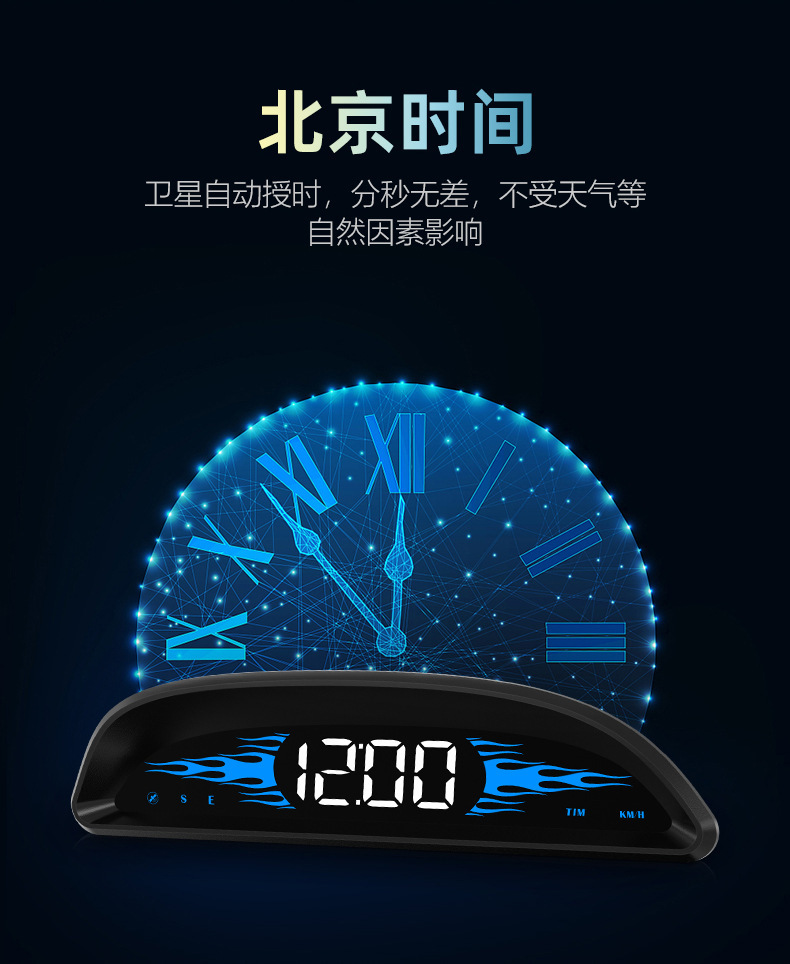 Universal Car HUD Head-Up Display Beidou GPS Car Driving Direction Time Display Cross-Border New Model