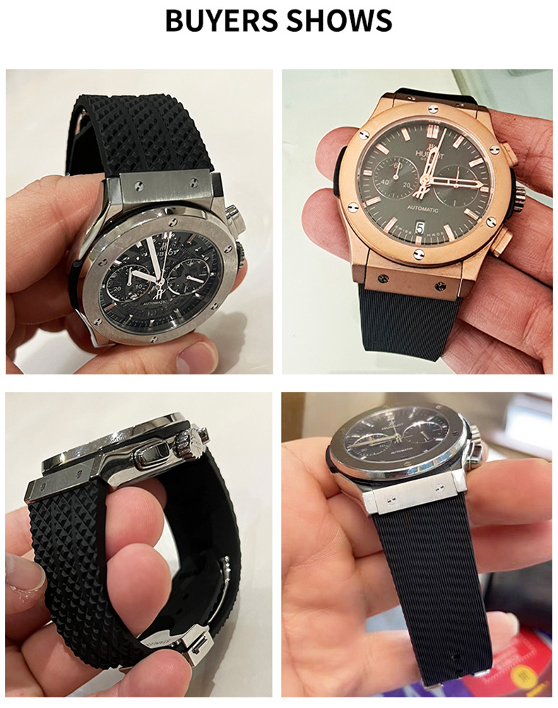 For HUBLOT Big Bang Premium Rubber Silicone Watch Strap 24*17 26