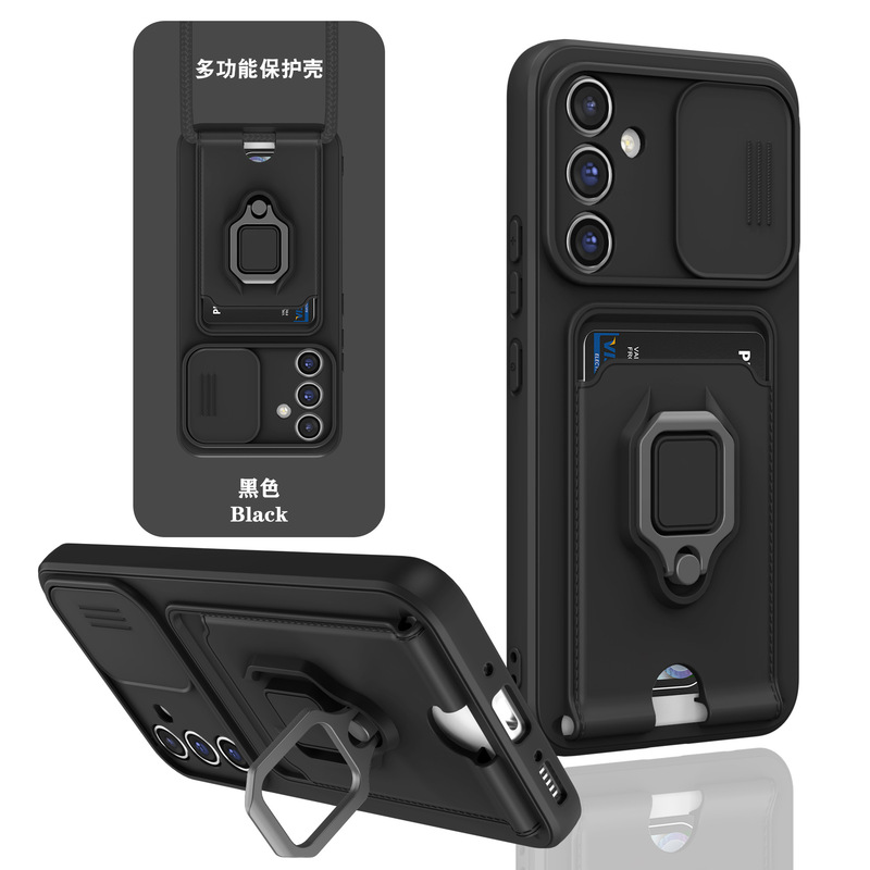 For Samsung S23Ultra multi-function card protection cover A24 sliding window A54 ring TPU mobile phone case A14 For Samsung S23Ultra multi-function card protection cover A24 sliding window A54 ring TPU mobile phone case A14