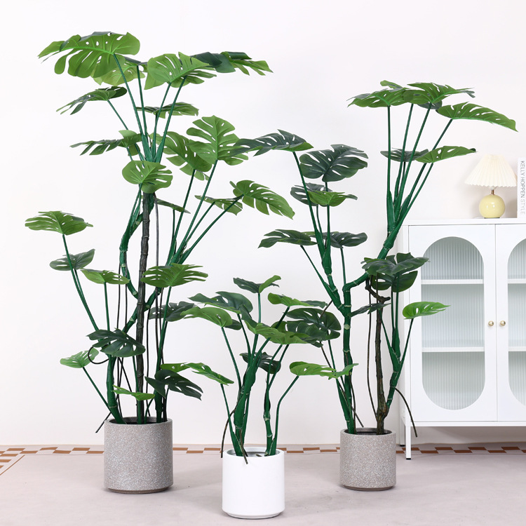 Planta artificial nórdica grande para sala de estar, árbol de simulación decorativo tipo banano viajero en maceta