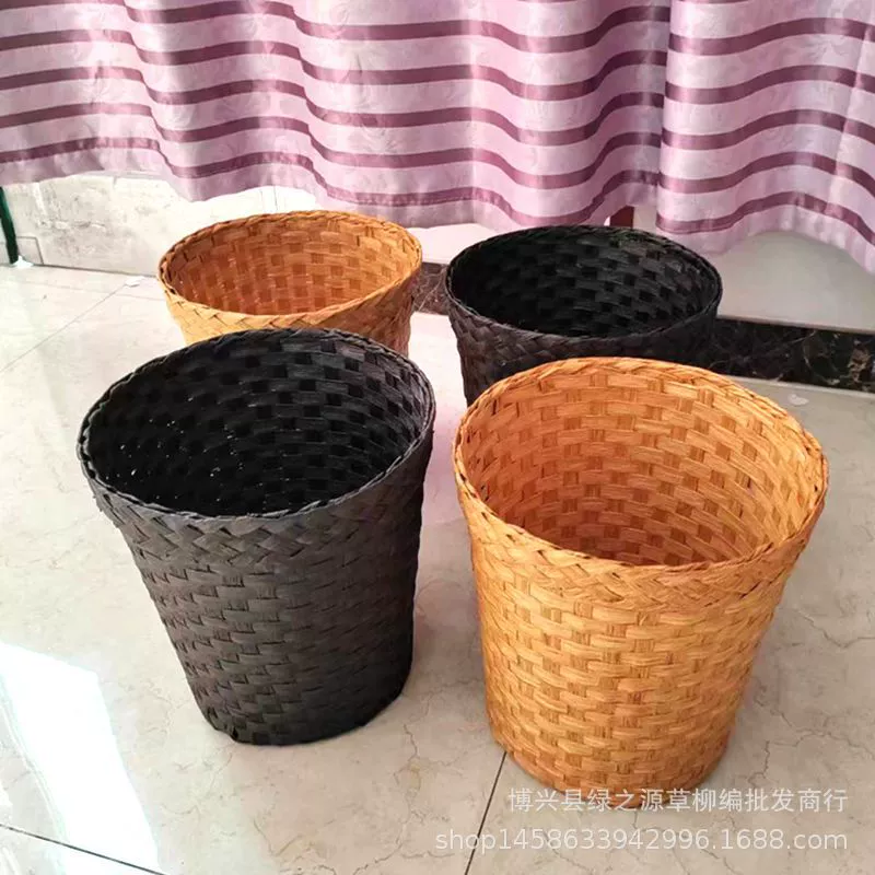 Оптовая продажа, соломенный мусорный бак без крышки, корзина для бумаги для дома, гостиной, кухни, спальни, ванной комнаты, туалета, корзина для мусора, соломенная корзина