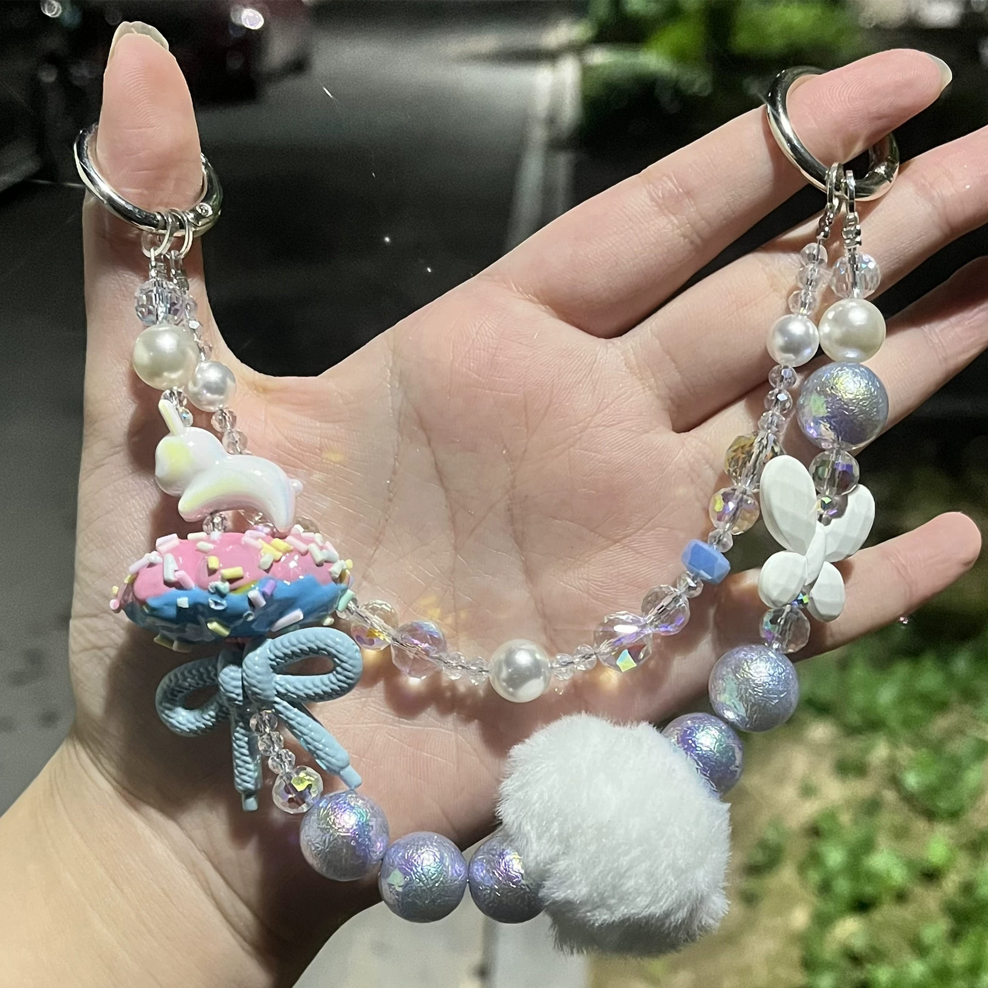 【Модель дизайнера】Серый туман DIY цепочка для телефона и сумки, подвеска, универсальная многополосная цепь для женщин, разноцветный блайнд-бокс для ношения
