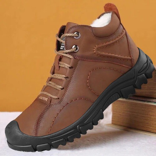 Men's Fleece-lined Cotton Shoes, Large Men's Size 2026 New Model, Men's Casual Outdoor Hiking Shoes, Soft Sole, Snow and Ice Proof Snow Boots