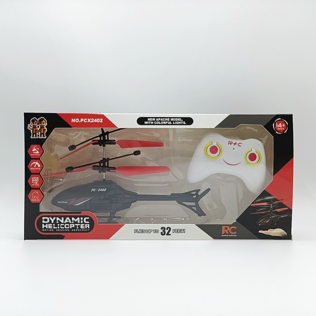 Dual-mode apache remote control aircraft with red tail with led light