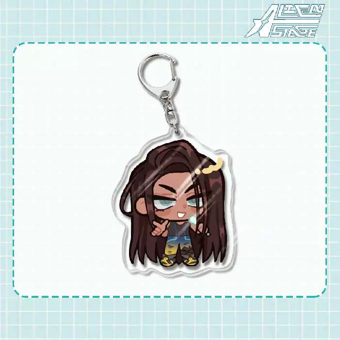Acrylic keychain (Alien Stage) Mizi Sua, double‑sided 6 cm, metal ring & clasp