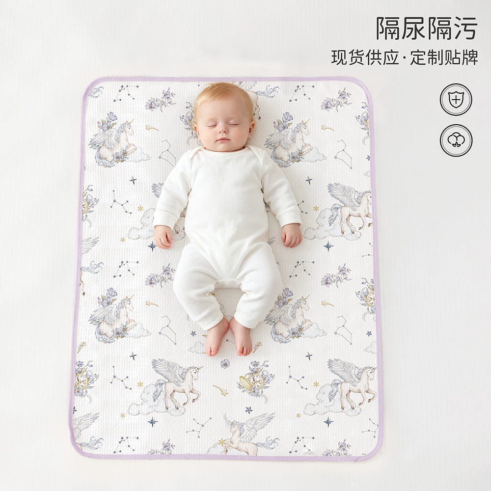 Newborn Diaper Pad Type a Washable Menstrual Period Aunt Pad Waterproof Pure Cotton Air Layer Baby Bed Diaper Pad