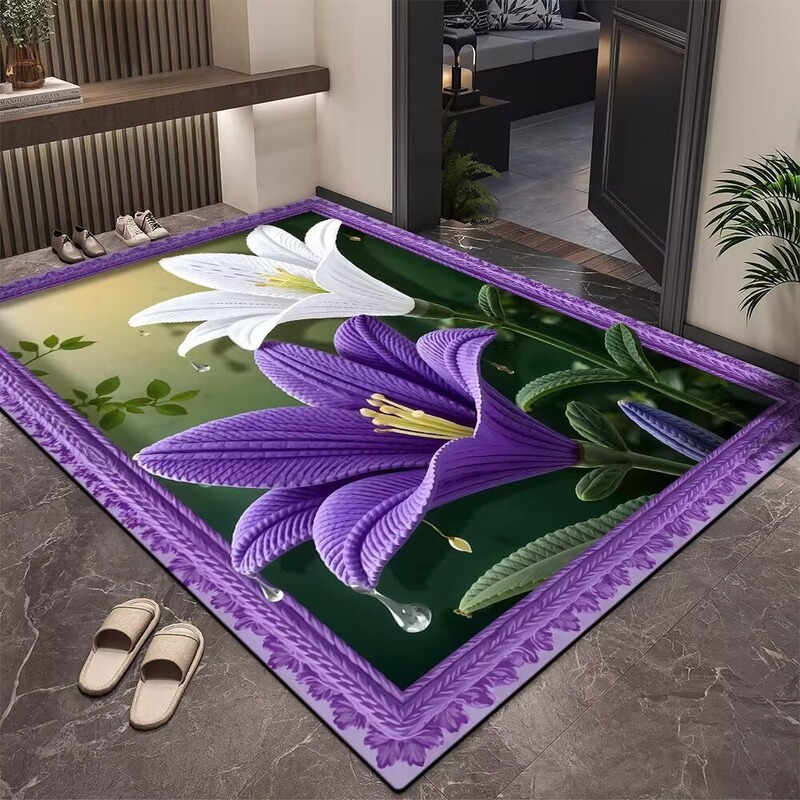 Cross-Border Dropshipping 3D Realistic Floral Print Door Mat for Home Entrance, Dirt-Resistant Foot Mat, Bathroom Absorbent Floor Mat Cross-Border Dropshipping 3D Realistic Floral Print Door Mat for Home Entrance, Dirt-Resistant Foot Mat, Bathroom Absorbent Floor Mat