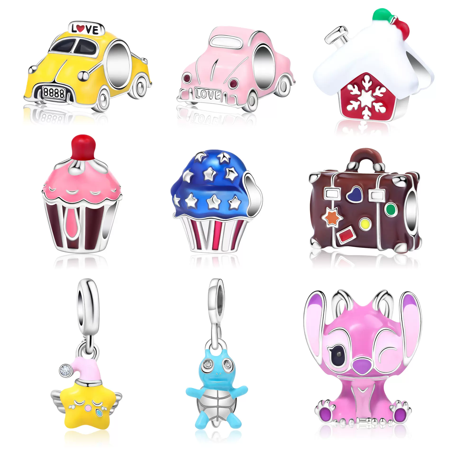 跨境立体卡通滴油合金diy大孔珠饰品配件手链材料手工配饰批发