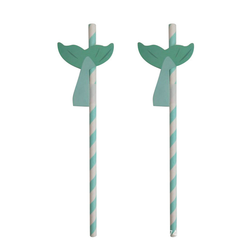 Transfronteriza desechable fiesta decoración paja tridimensional panal cola de pescado postre pastel bar bebida Decoración papel paja