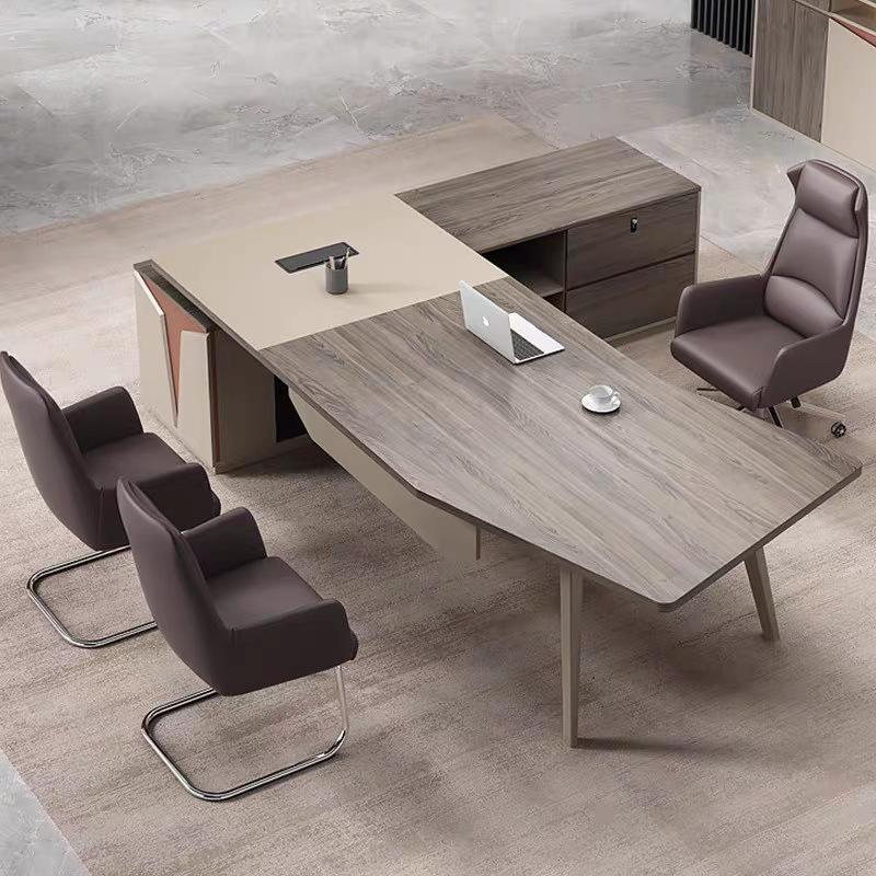 Conjunto de escritorio y silla ejecutiva moderna y sencilla, escritorio individual para gerente, escritorio ejecutivo de lujo ligero, muebles de escritorio ejecutivo de gran tamaño.