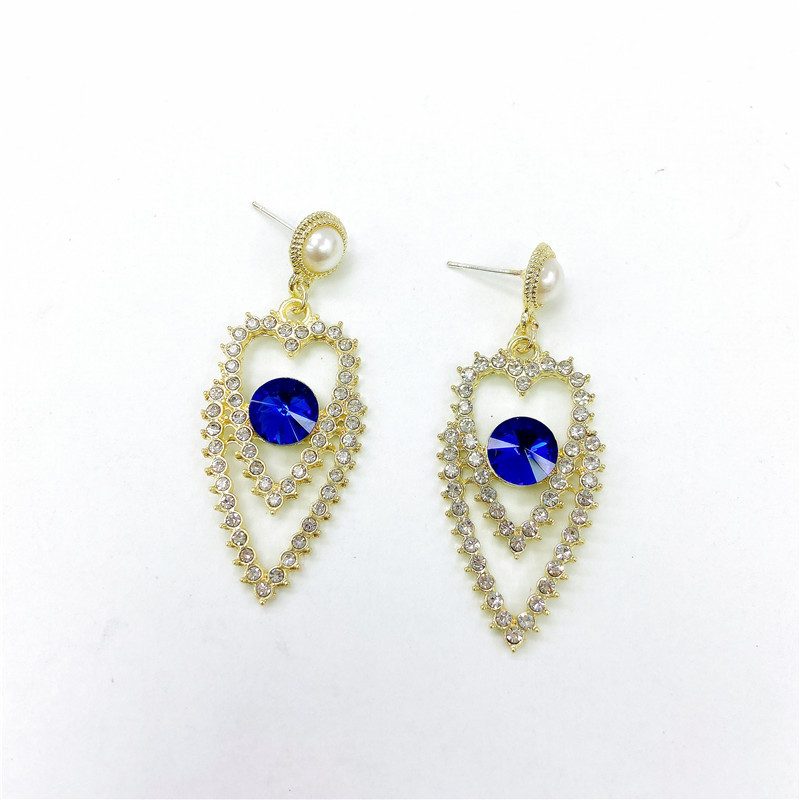 Exaggerated Diamond Retro Crystal  Female French Earrings display picture 1