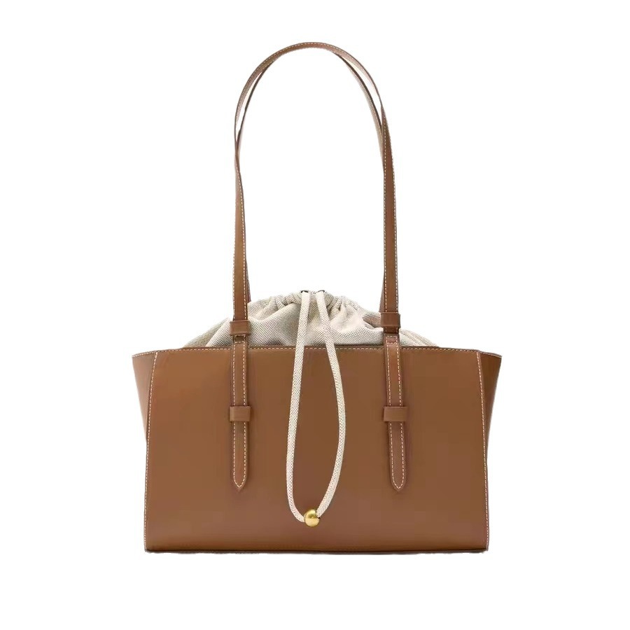 Sac fourre-tout pour femme, nouveaux modèles pour l'automne et l'hiver 2024, sac à main polyvalent à cordon de grande capacité, sac à bandoulière classique et à la mode pour femme_voghion.com